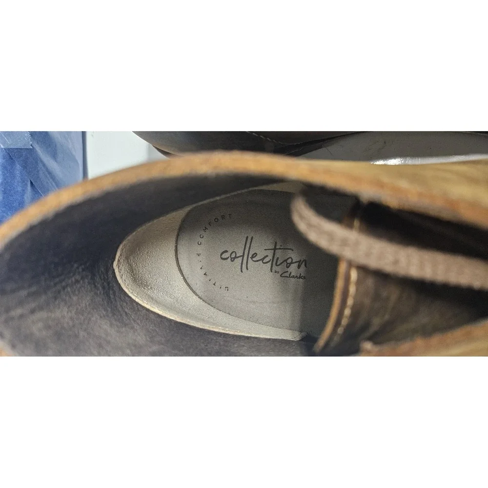 Clarks Bushacre 15522 Chukka boots lace up ankle high brown leather Men US9M